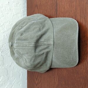 Olive Green Brushed Twill Adjustable Strap Baseball Cap One Size